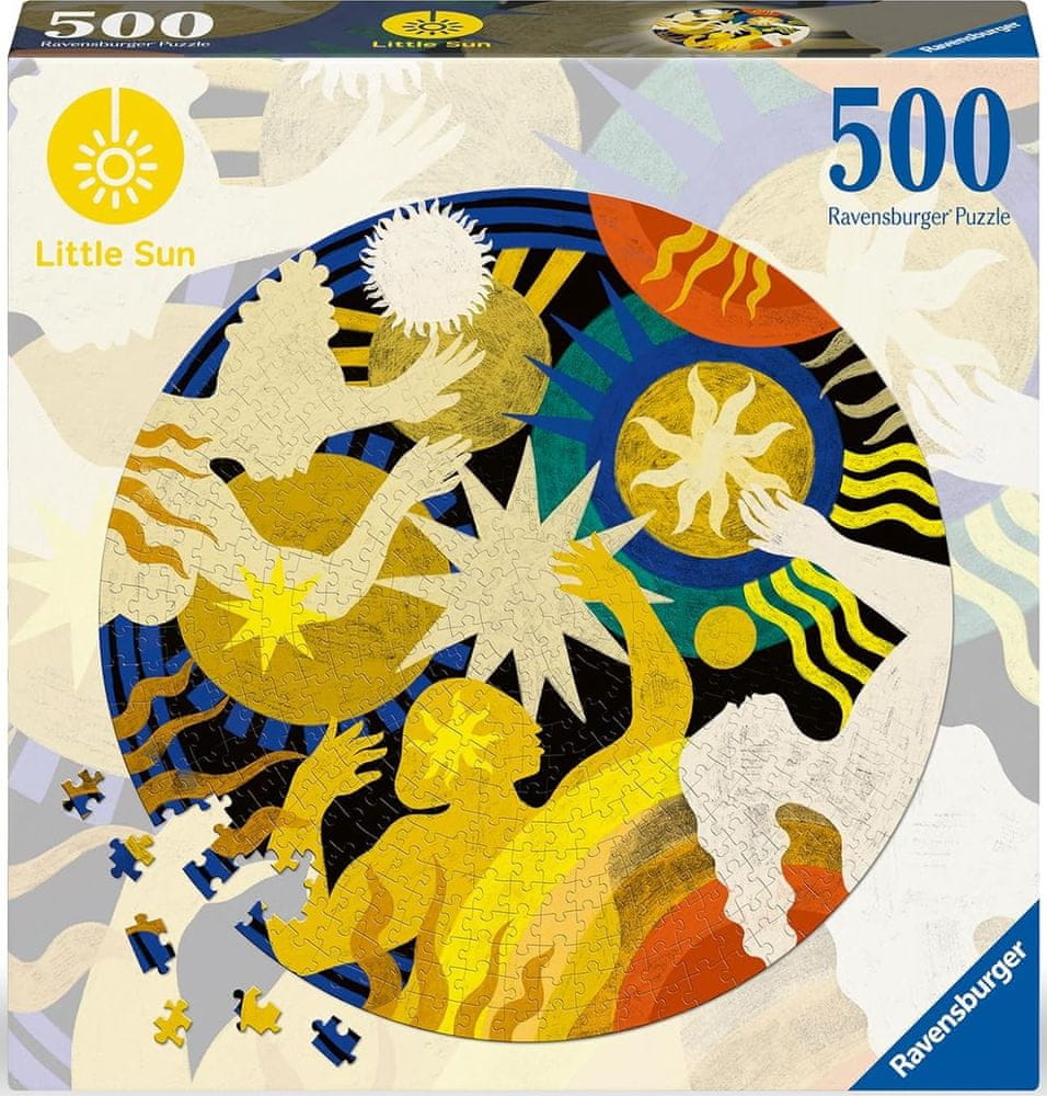 Ravensburger Okrúhle puzzle Little Sun: Zapojenie sa 500 dielikov